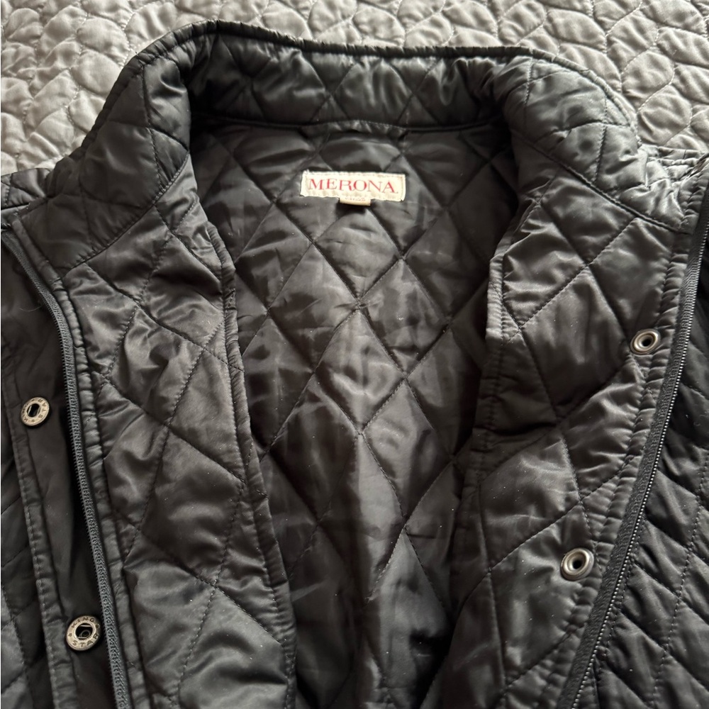 Merona Black Quilted Jacket